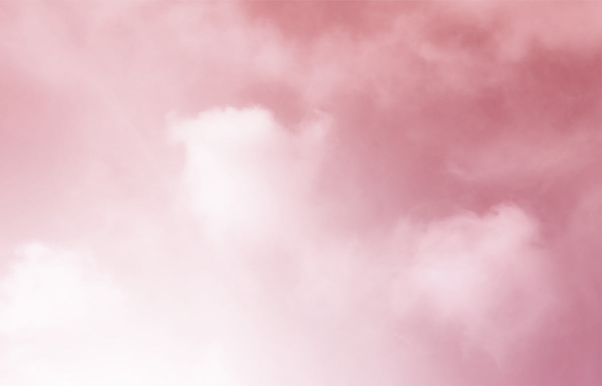 Misty Pink Clouds Bedroom Murals in your room — zoomed