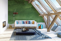 Tranquil green wall mural perfect for serene interior decor.
