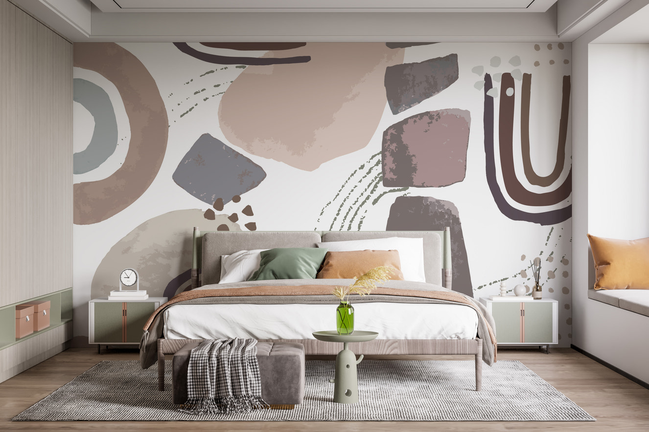 Scandinavian simplicity mural with minimalist and elegant design.