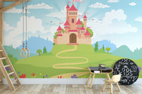 Elegant mural featuring a fairytale princess castle for walls.




