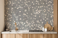 Misty marble wall mural for a serene modern look
