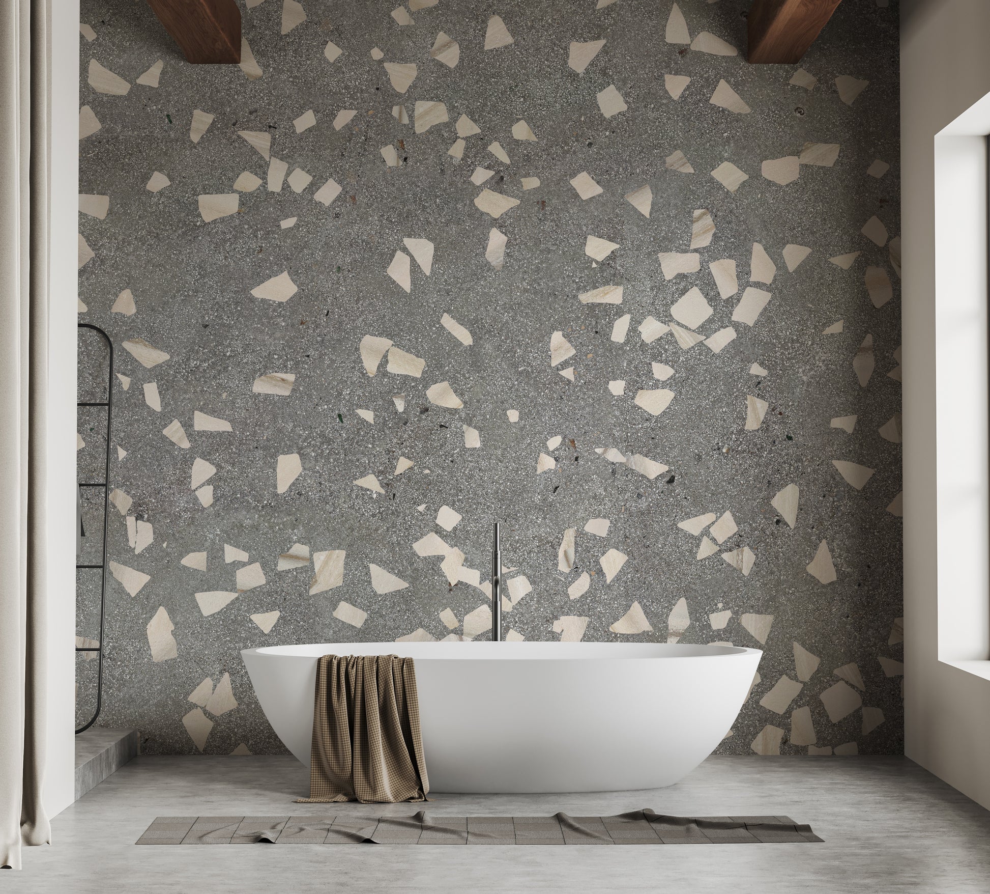 Peaceful marble design mural for calming interiors
