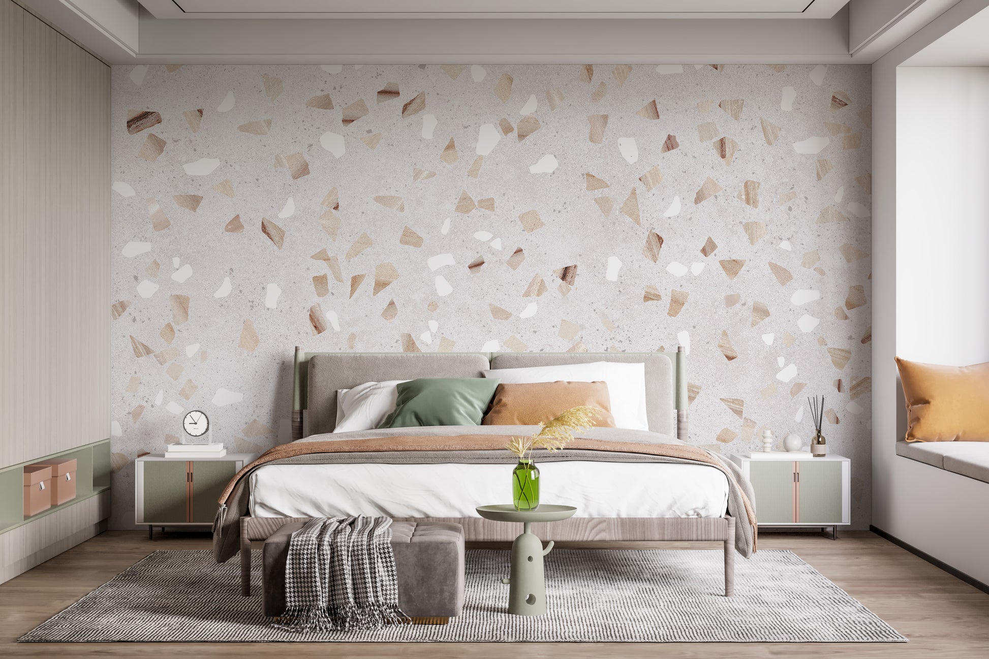 Creative terrazzo marble wallpaper for trendy homes
