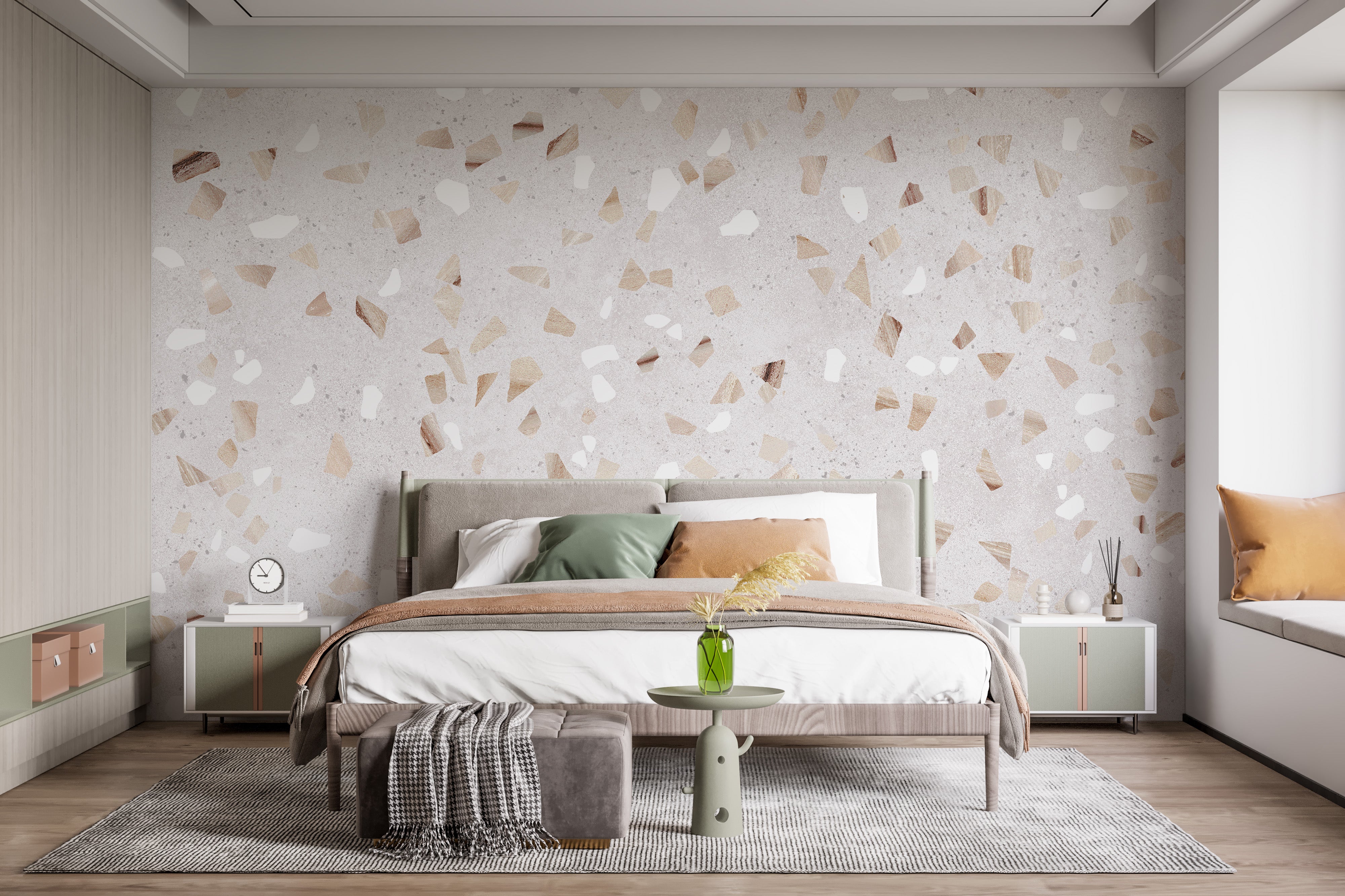 Creative terrazzo marble wallpaper for trendy homes
