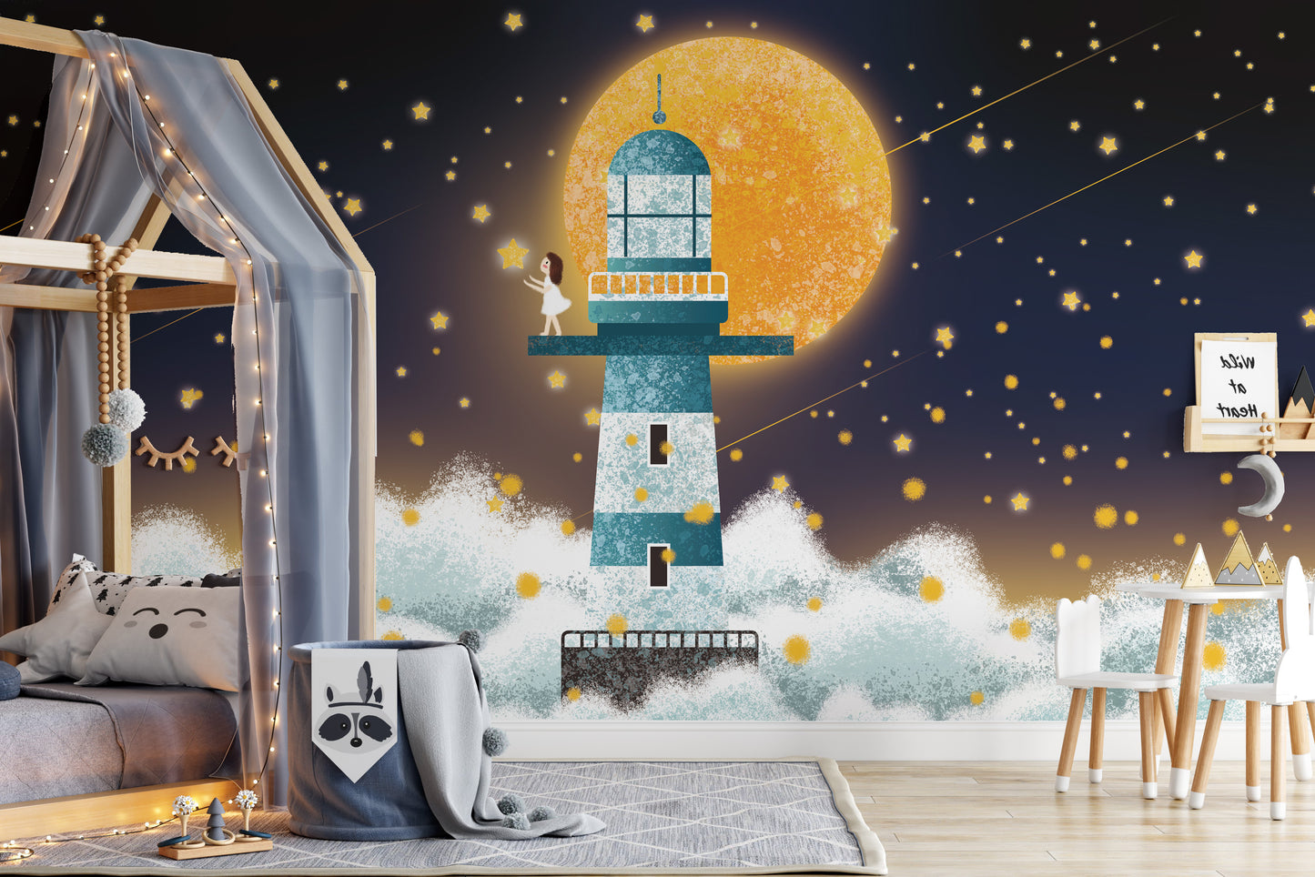 Elegant moonlit wallpaper for dreamy interiors
