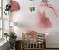 Stylish blush brushstroke wallpaper mural for unique decor.