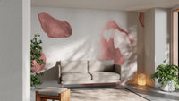 Artistic blush brushstroke mural for sophisticated spaces.
