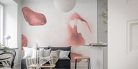 Brushstroke blush wallpaper mural with artistic design.
