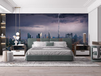 Dubai skyscrapers wallpaper mural showcasing urban luxury.
