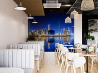Elegant Dubai cityscape mural for modern wall decor.
