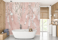 White orchids mural with cascading blooms for graceful interiors.
