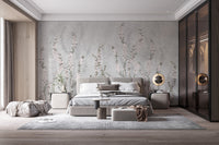Climbing floral branches wall mural with a timeless design.
