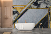 Marble-effect wallpaper mural with lifelike textures for walls.
