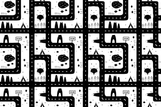 Monochromatic Cityscape Magic Kids Room Murals