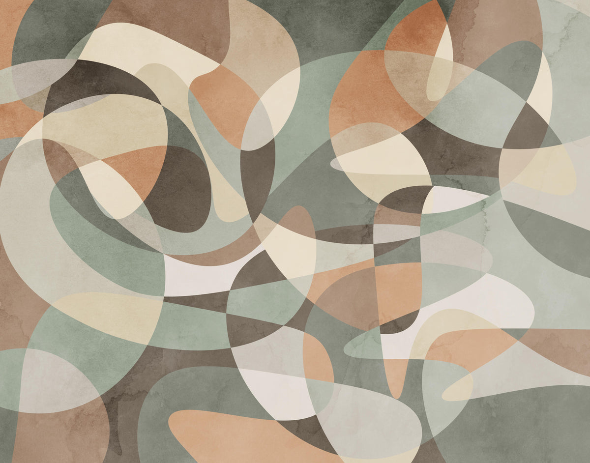 Earth Tones Geometric Wallpaper in your room