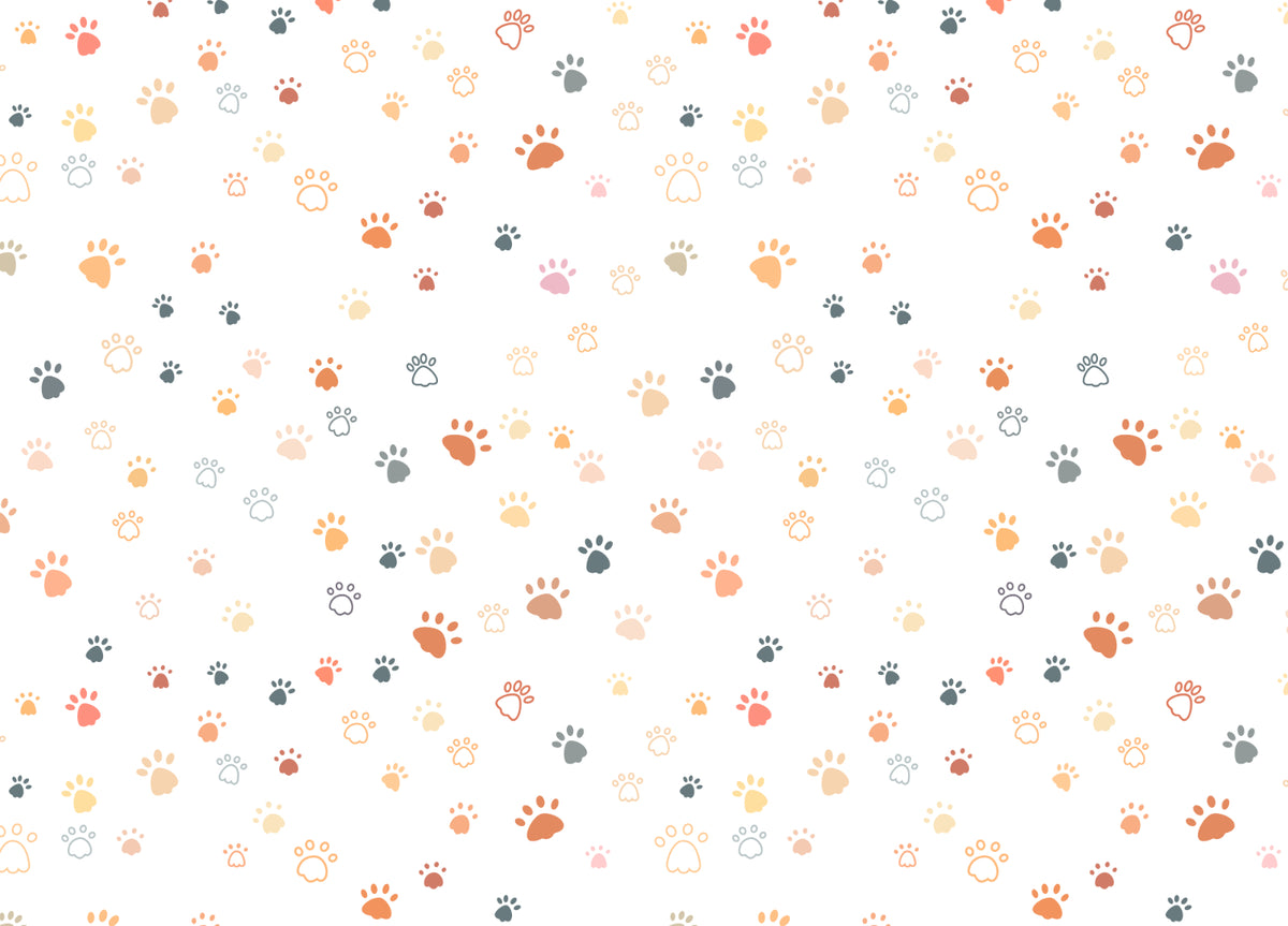 Cat Paw Repeat Pattern Wallpaper