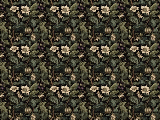 Botanical Blossom Wall Mural - Beige