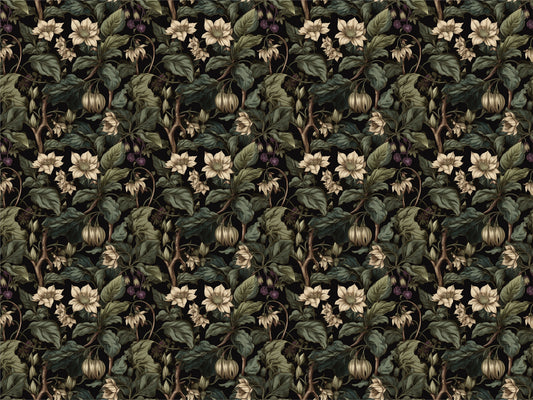 Botanical Blossom Wall Mural - Beige