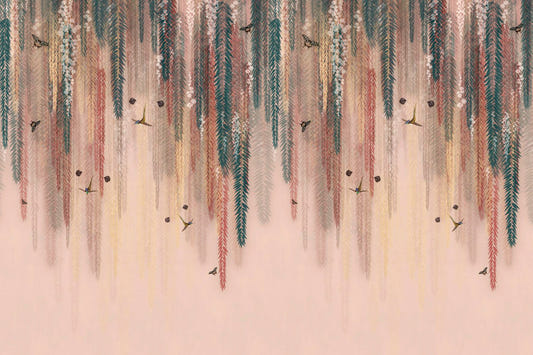 Colorful Leaves Hanging Wallpaper Mural