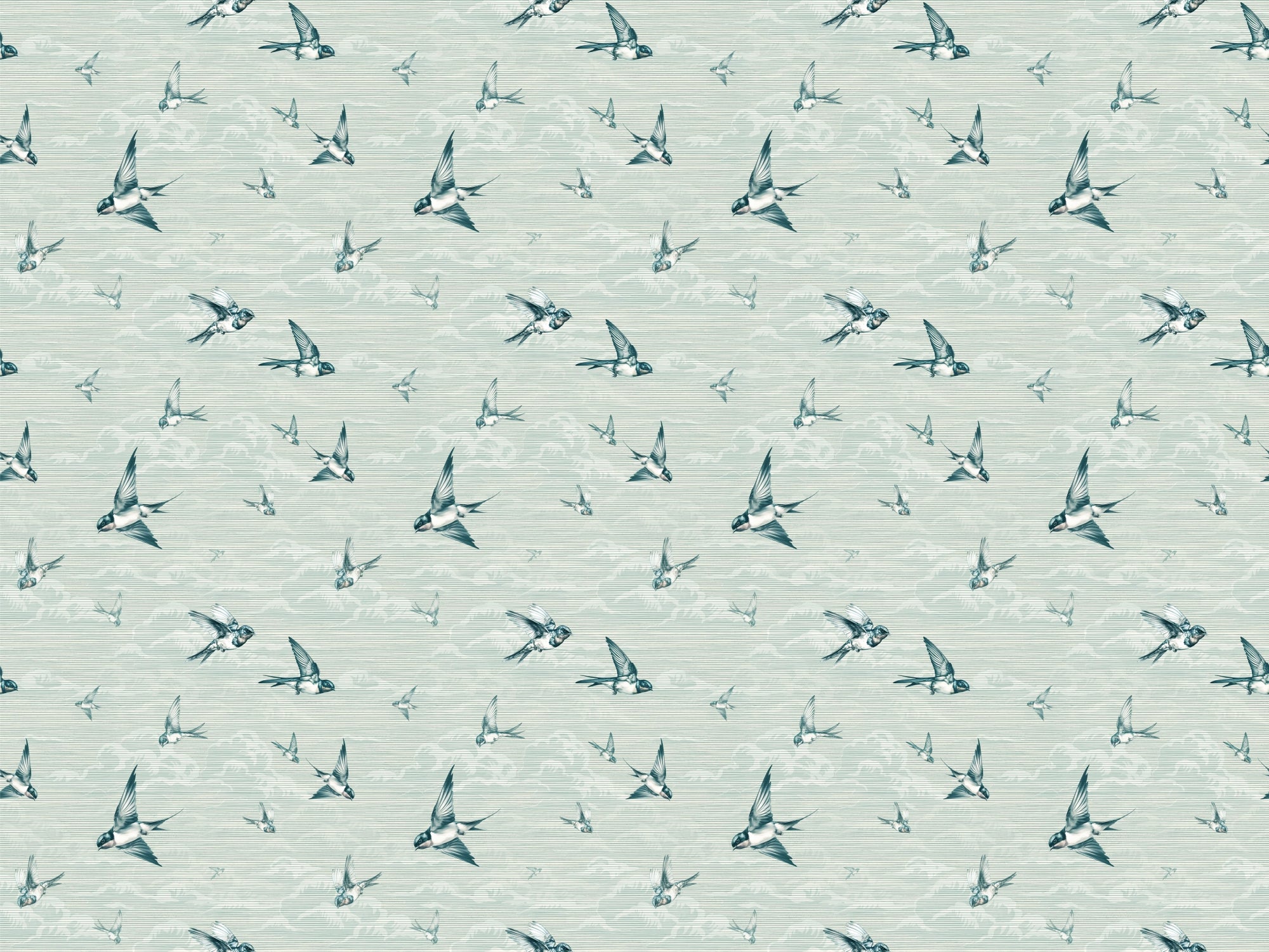 Peaceful Blue Birds Wallpaper Mural