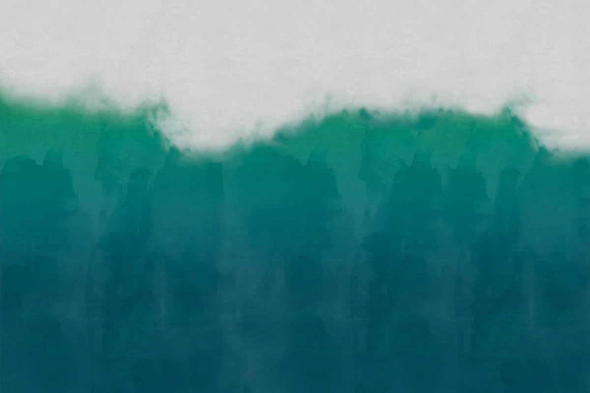 Green Watercolor  Wallpaper Mural in your room — zoomed