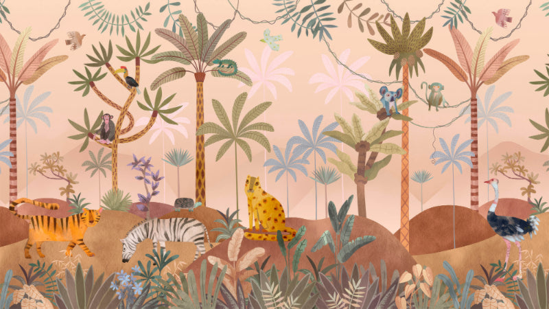 Tropical Jungle Safari Wallpaper Mural