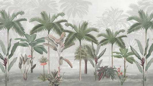 Vintage Tropical Palm Leaf Wallpaper Mural