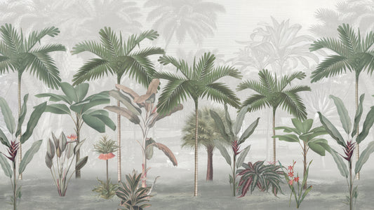 Vintage Tropical Palm Leaf Wallpaper Mural