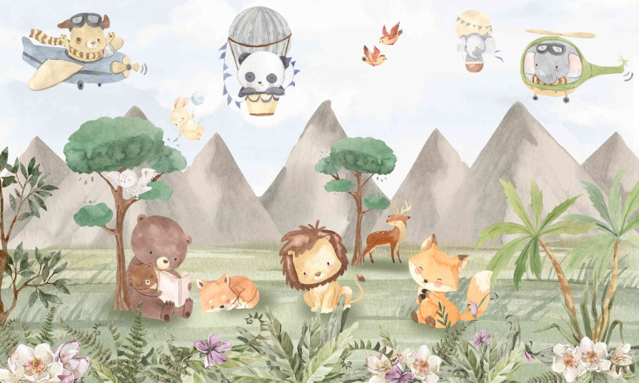 Adventure Wildlife Kids Wallpaper in your room