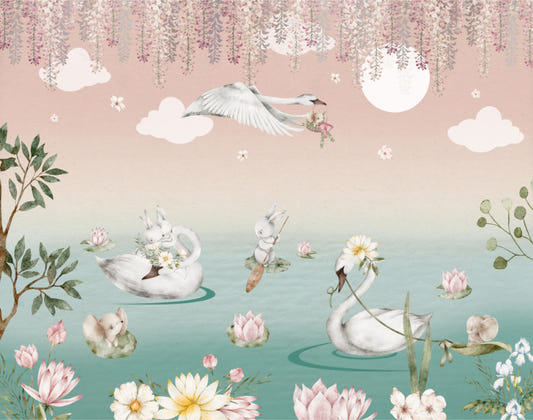 Swan Lake Wallpaper Mural