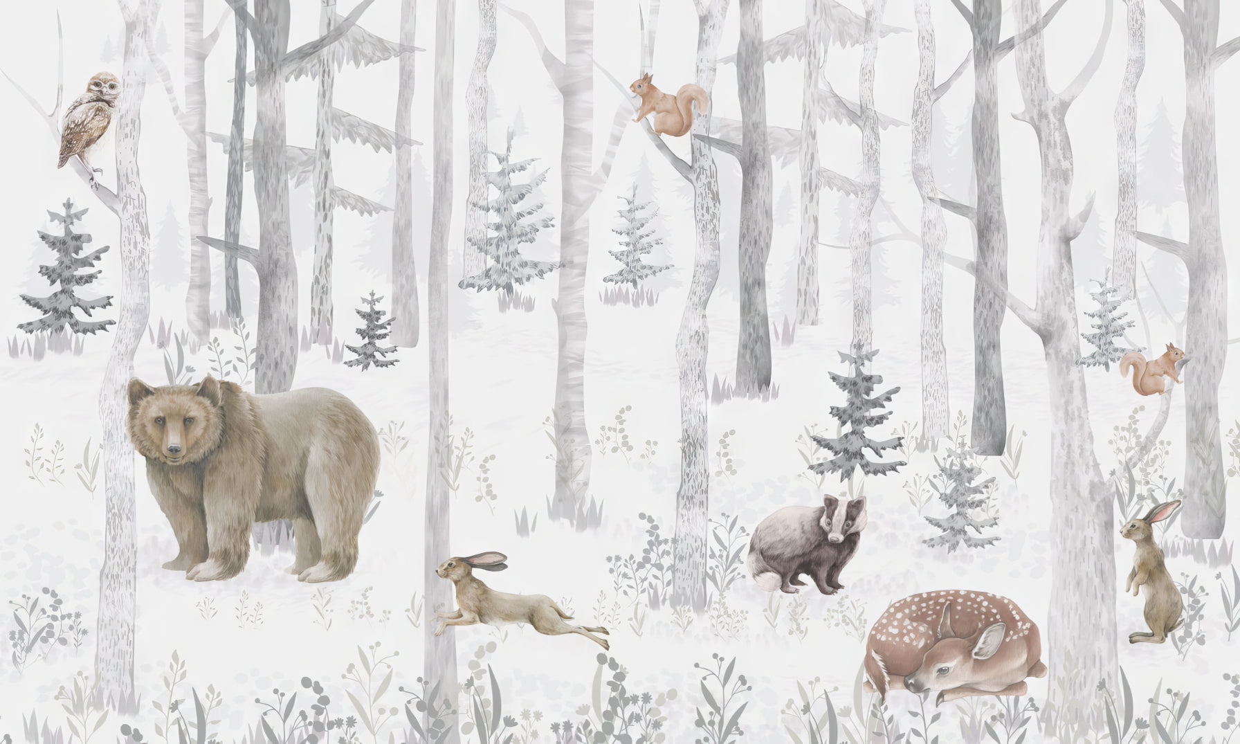 Enchanted Forest Fauna Mural