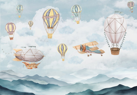 Cloud Drifter Airships Wall Mural