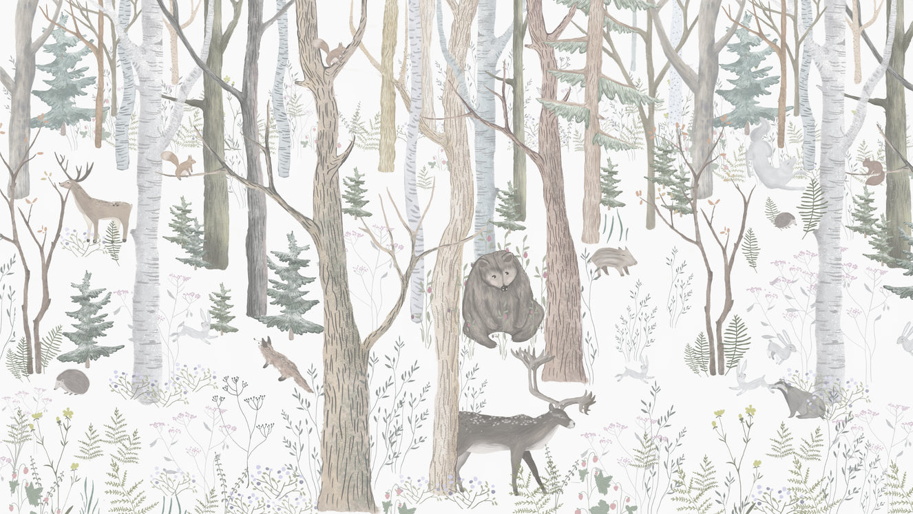 Mystical Forest Scene Wall Mural