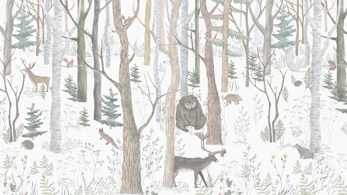 Mystical Forest Scene Wall Mural in your room