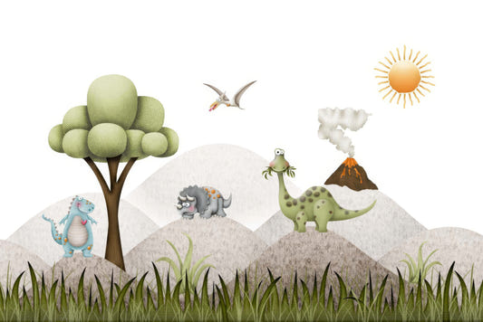 Tiny Dino Friends Wallpaper Mural