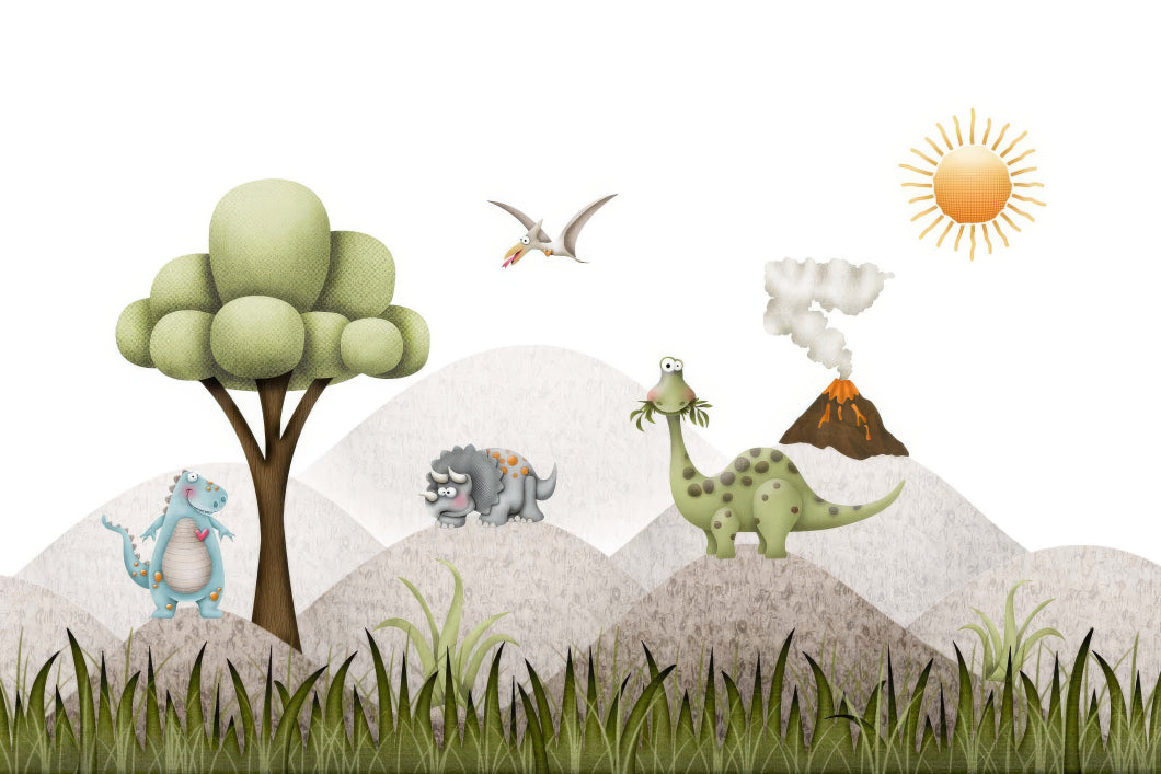 Tiny Dino Friends Wallpaper Mural
