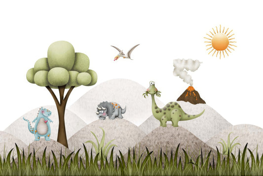 Tiny Dino Friends Wallpaper Mural