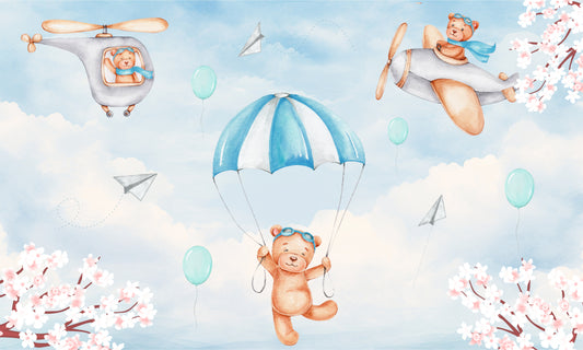 Little Teddy Adventure Wallpaper Mural