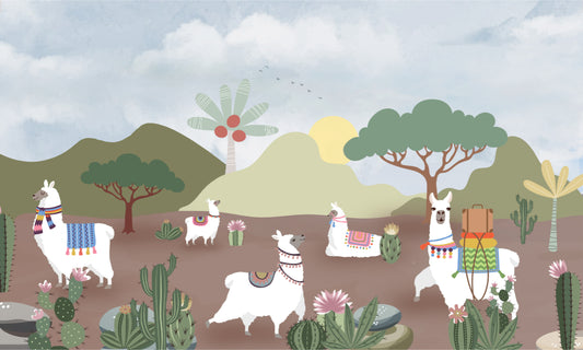 Llama in the West Wallpaper Mural