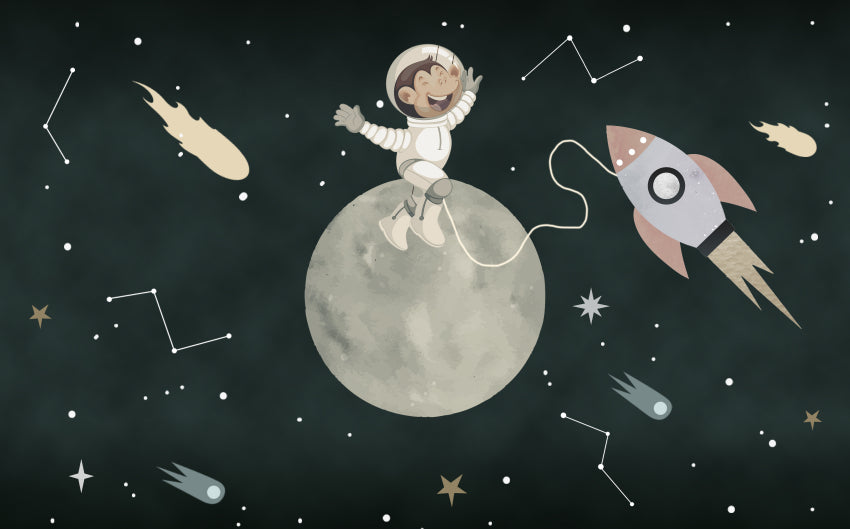 Astronaut Monkey Adventure Wallpaper Mural