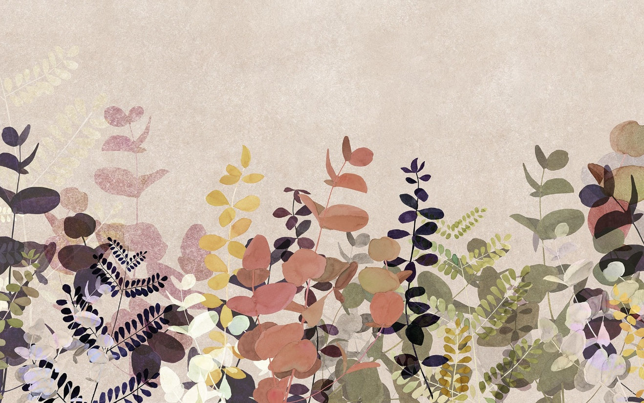 Autumn Leaves Watercolor Wallpaper Mural