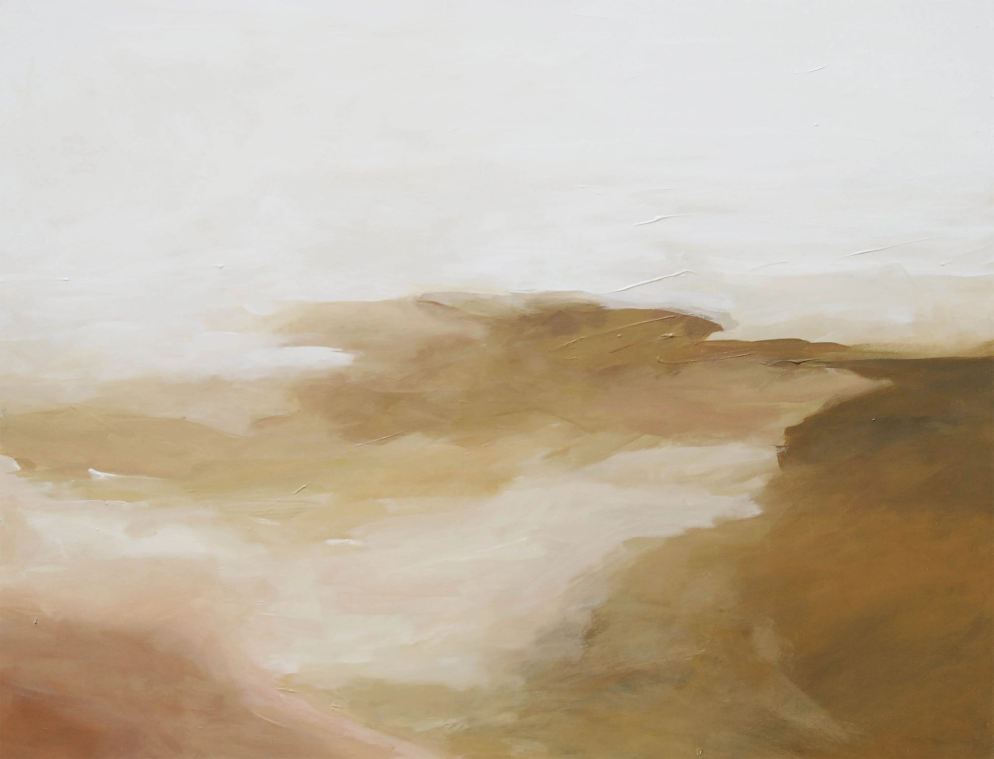 Golden Abstract Brushstrokes Wall Mural