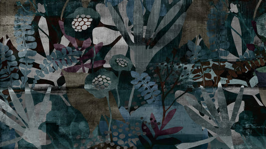 Botanical Abstract Wallpaper Mural