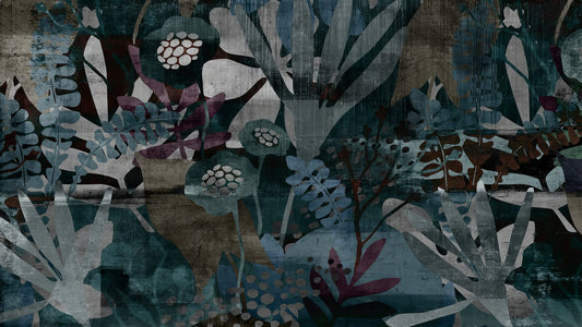 Botanical Abstract Wallpaper Mural