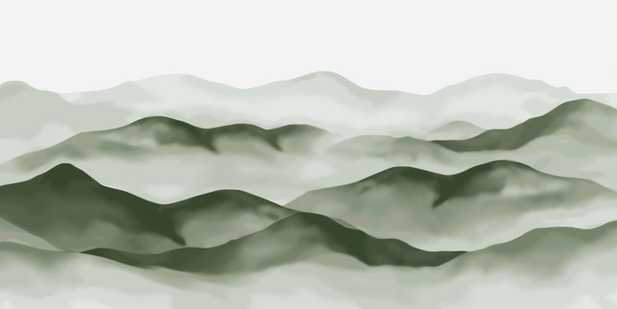 Foggy Mountain Range Wall Mural in your room