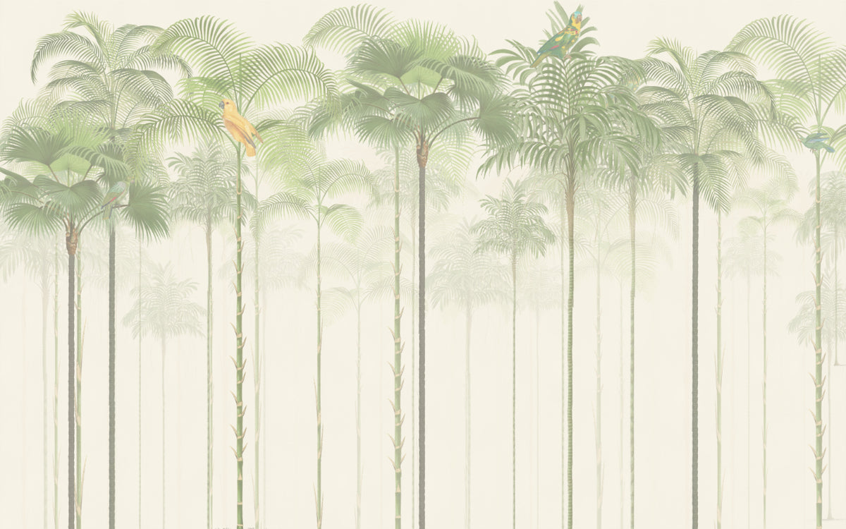 Green Tropical Palm Tree Wallpaper in your room