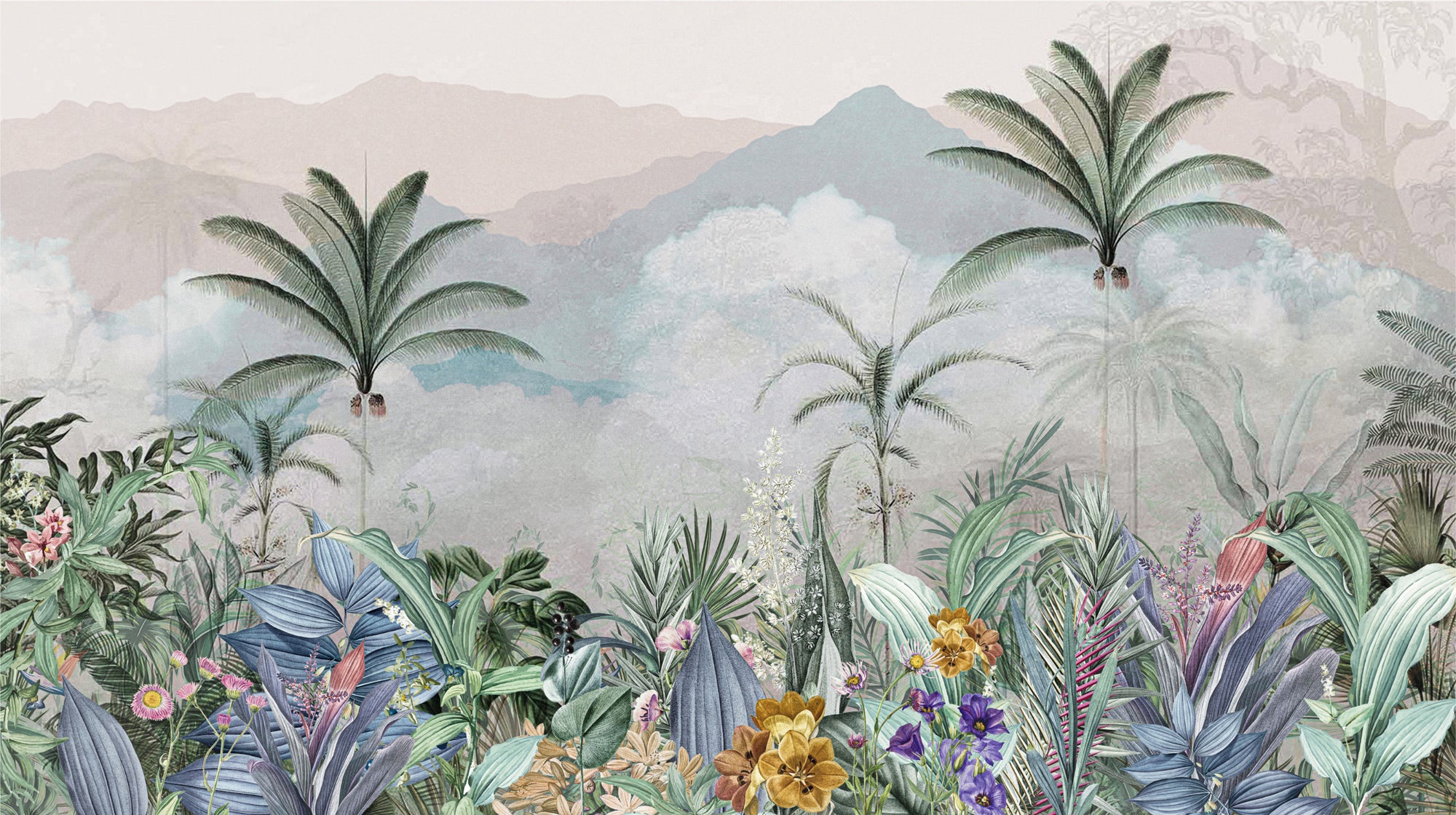 Nature Wallpaper with Trees and Mountains