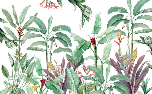 Tropical Banana Leaf Botanical Wallpaper