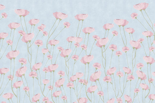 Pastel Blue Watercolor Flower Wallpaper