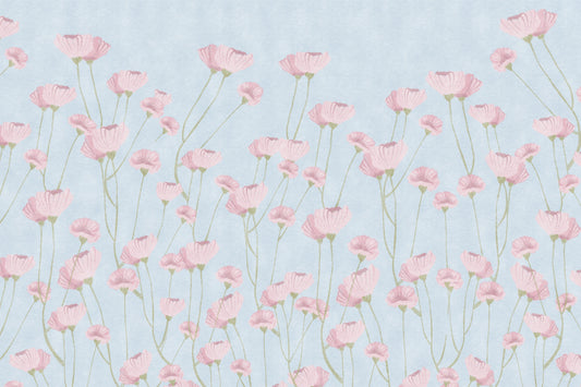 Pastel Blue Watercolor Flower Wallpaper